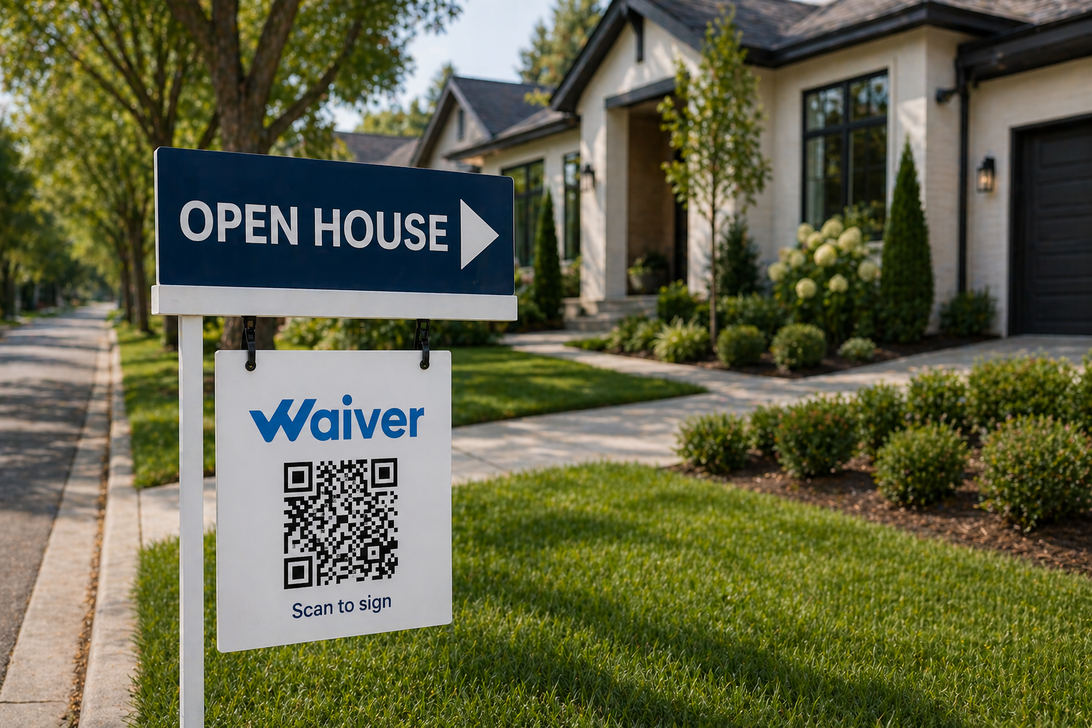 Waiver sign at open house